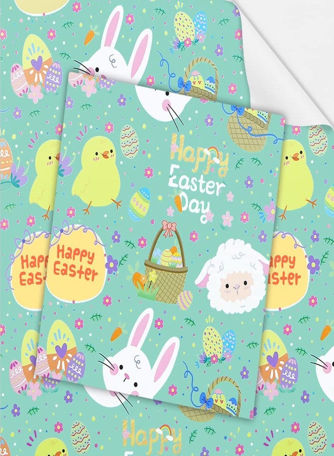Geluode Gift Wrapping Papers, Easter Egg Rabbit Sheep Chick Wrap Paper, Happy Easter Theme Gift Wrap Paper for Kids Girls Boys Family Friends in Eater Day or Birthday Party, 20 x 28 inches per sheet(6 sheets) - Image 1